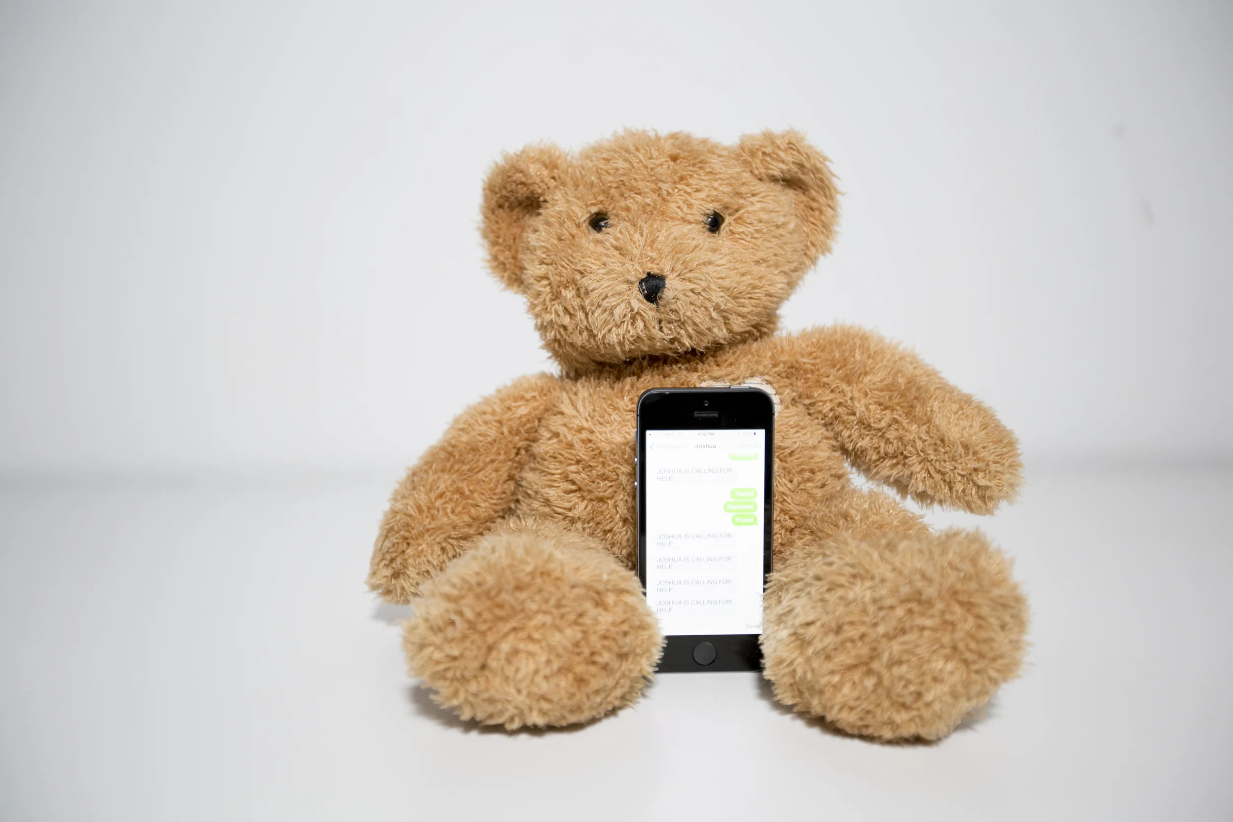 A GSM shield for the Arduino board was used to enable texting to and from the bear.