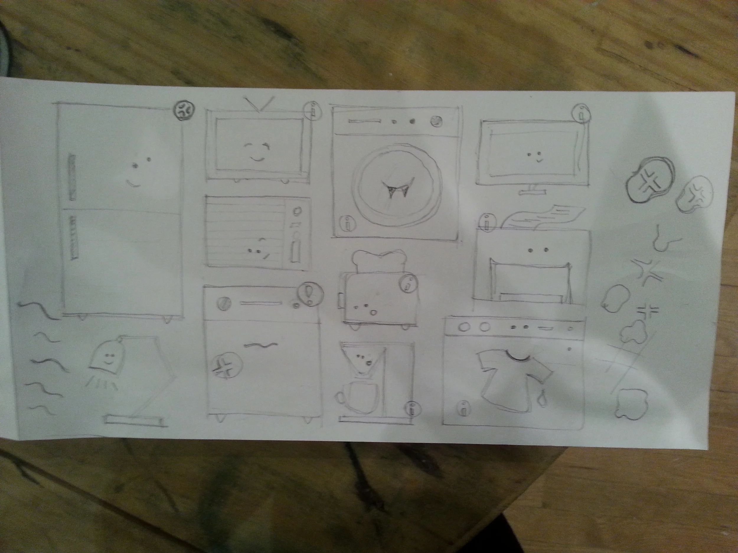 first sketch of appliances