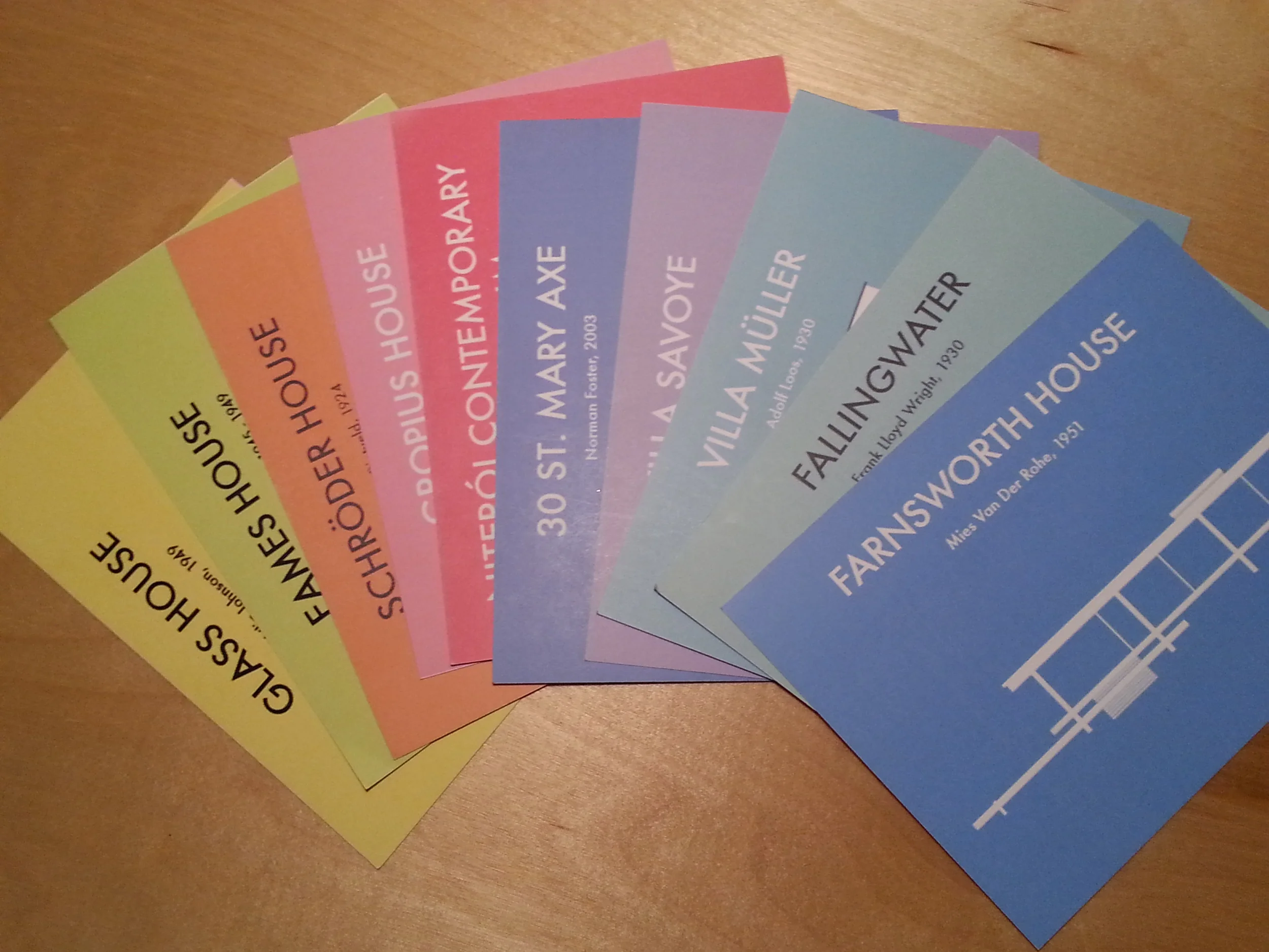 Prototype 1: educational flashcards of different buildings. Architecture fans loved the designs, but hated the idea of "flashcards." They expressed interest in more tactile ways of learning i.e. blocks. 