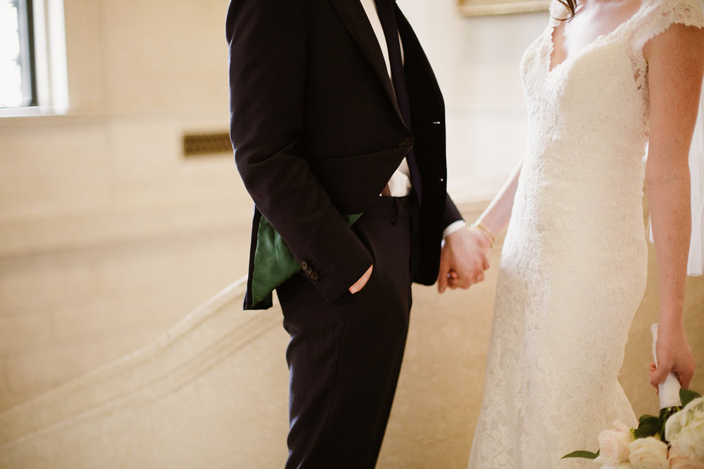  Bride and groom wedding portraits at the National Gallery of Art Museum, Washington D.C. Irish wedding with green and gold accents. Sarah Mattozzi Photography. 