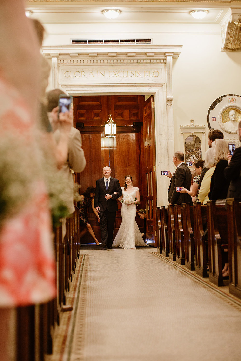  Wedding ceremony at Holy Rosary Church, Washington D.C. Irish wedding with green and gold accents. Sarah Mattozzi Photography. 