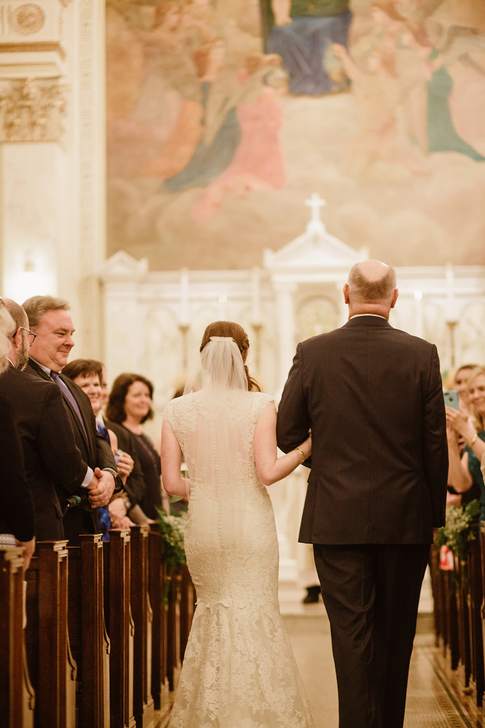  Wedding ceremony at Holy Rosary Church, Washington D.C. Irish wedding with green and gold accents. Sarah Mattozzi Photography. 