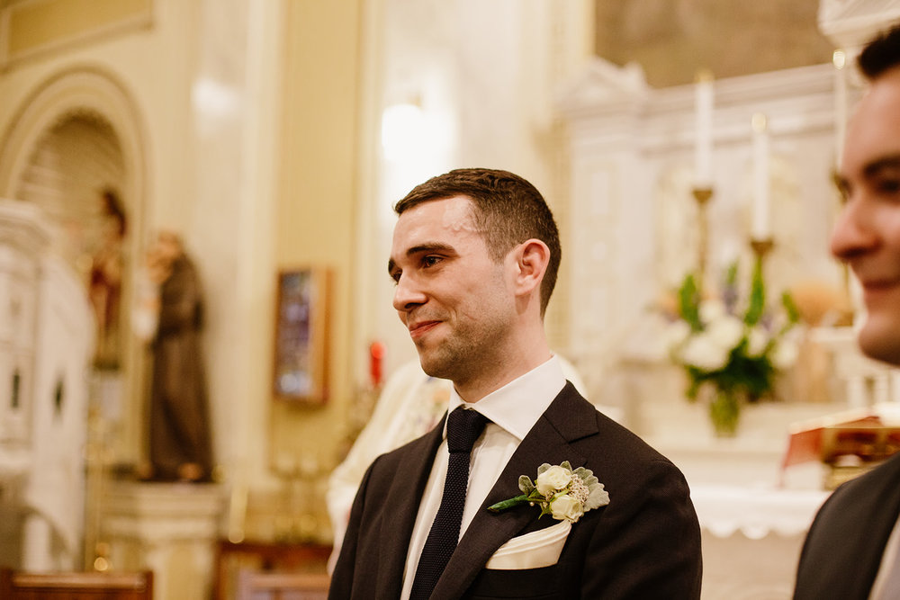  Wedding ceremony at Holy Rosary Church, Washington D.C. Irish wedding with green and gold accents. Sarah Mattozzi Photography. 