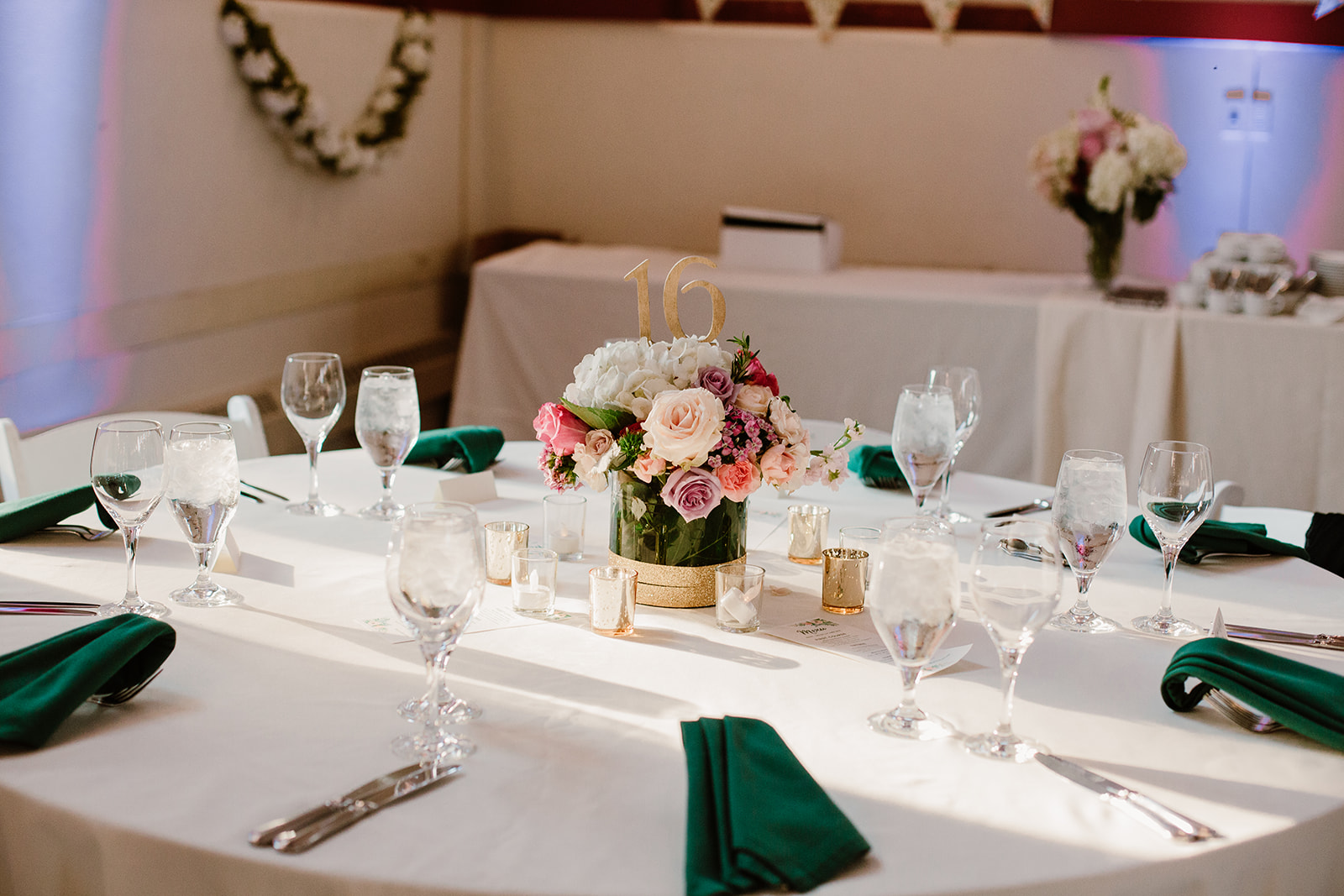  Wedding reception at Eastern Market in Washington D.C. Irish wedding with green and gold accents. Sarah Mattozzi Photography. 