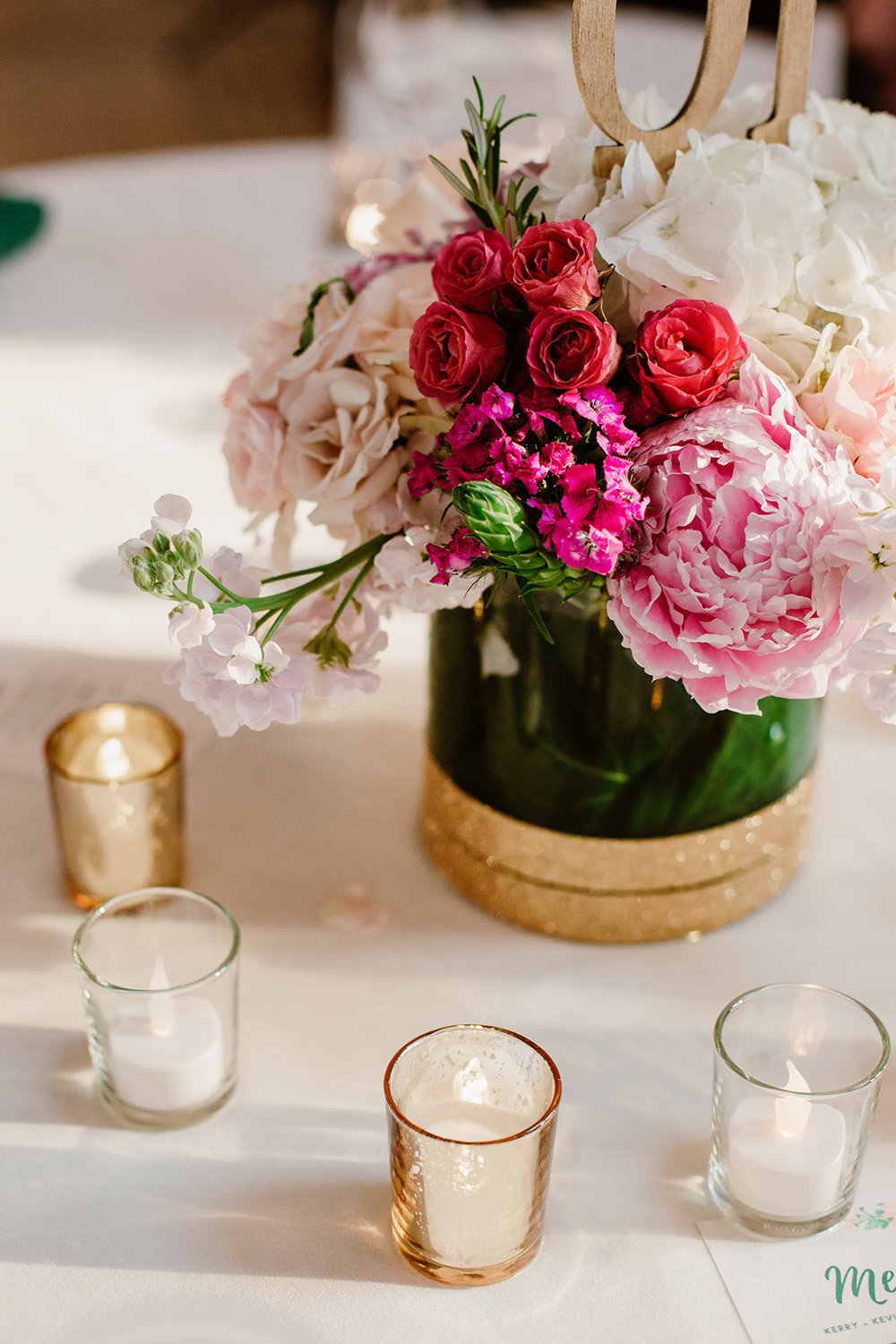  Wedding reception at Eastern Market in Washington D.C. Irish wedding with green and gold accents. Sarah Mattozzi Photography. 