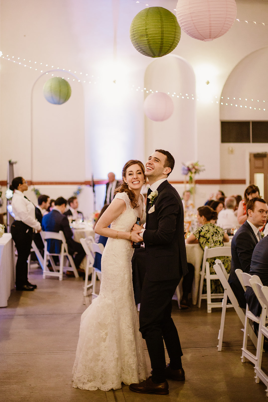  Wedding reception at Eastern Market in Washington D.C. Irish wedding with green and gold accents. Sarah Mattozzi Photography. 