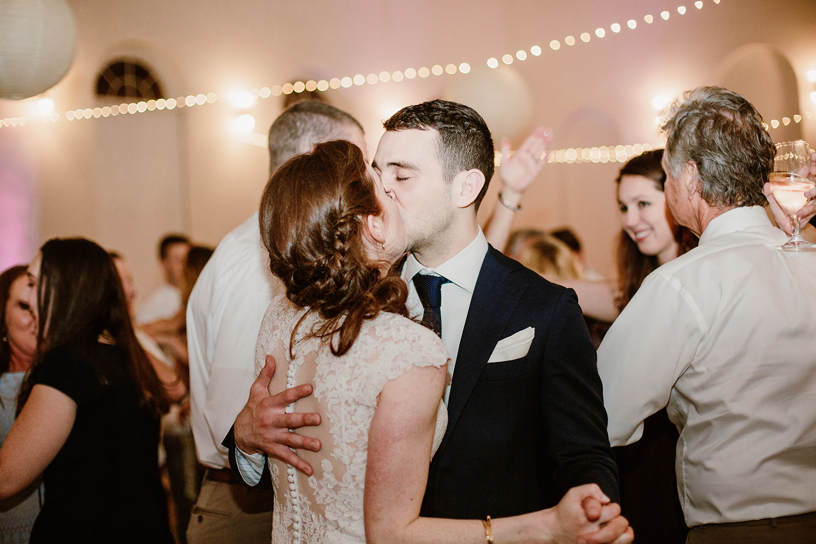  Wedding reception at Eastern Market in Washington D.C. Irish wedding with green and gold accents. Sarah Mattozzi Photography. 