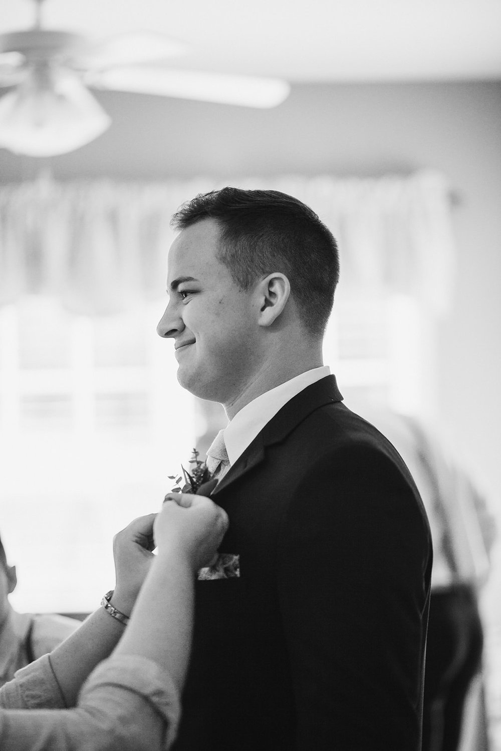  Grooms portrait at an intimate wedding in Fredericksburg, Virginia. 