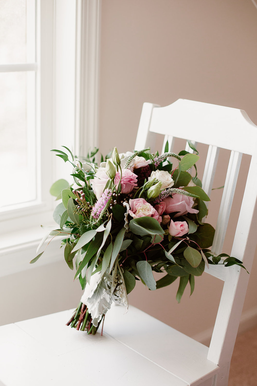  Pink bouquet details at an intimate wedding in Fredericksburg, Virginia. 