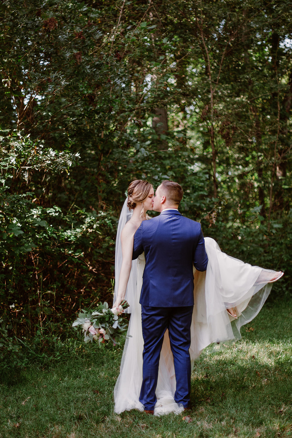  Bride and groom portraits in the woods | Intimate Wedding | Fredericksburg, VA | Sarah Mattozzi Photography 