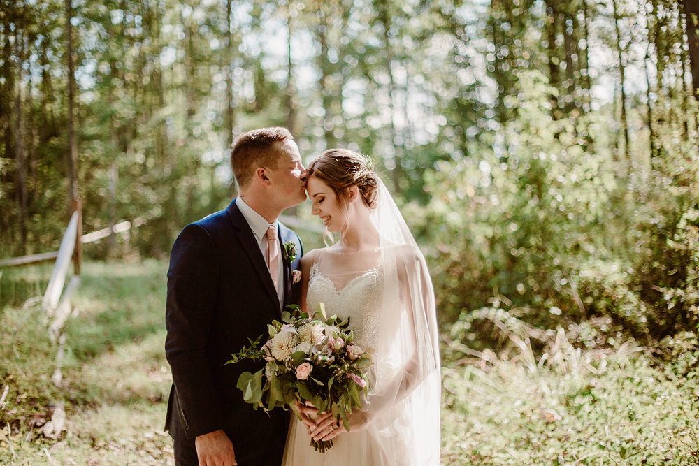  Bride and groom portraits in the woods | Intimate Wedding | Fredericksburg, VA | Sarah Mattozzi Photography 