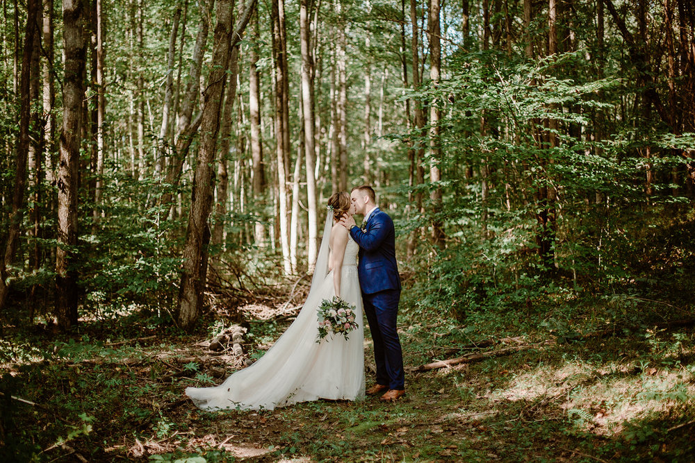  Bride and groom portraits in the woods | Intimate Wedding | Fredericksburg, VA | Sarah Mattozzi Photography 