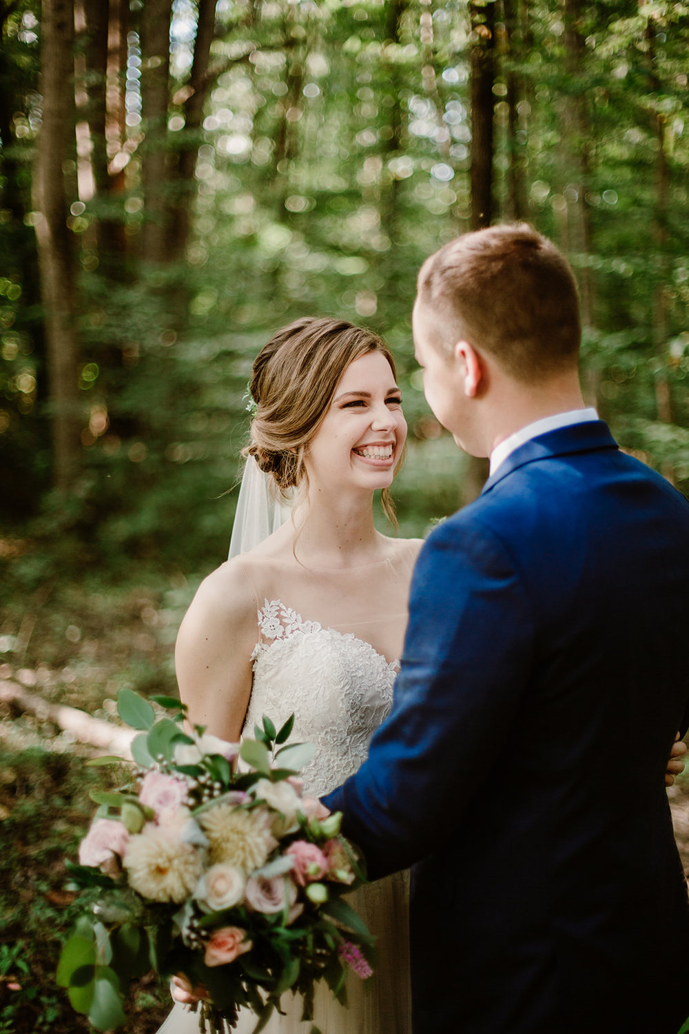  Bride and groom portraits in the woods | Intimate Wedding | Fredericksburg, VA | Sarah Mattozzi Photography 