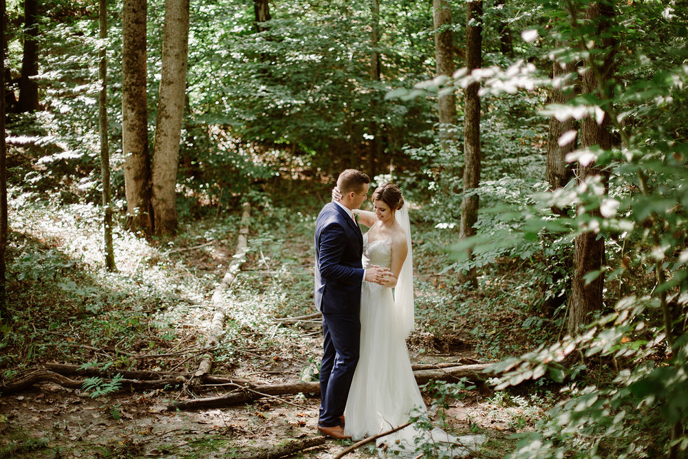  Bride and groom portraits in the woods | Intimate Wedding | Fredericksburg, VA | Sarah Mattozzi Photography 