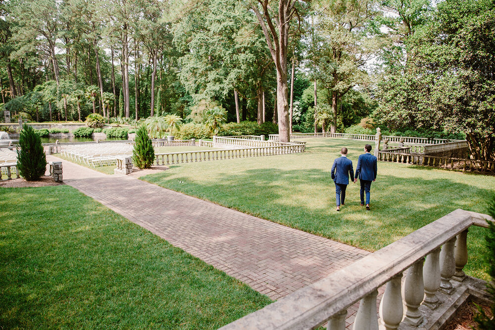  Vegan wedding at the Norfolk Botanical Gardens, Norfolk, VA. Rose garden and plant inspired wedding on the first day of Pride month. Sarah Mattozzi Photography. 