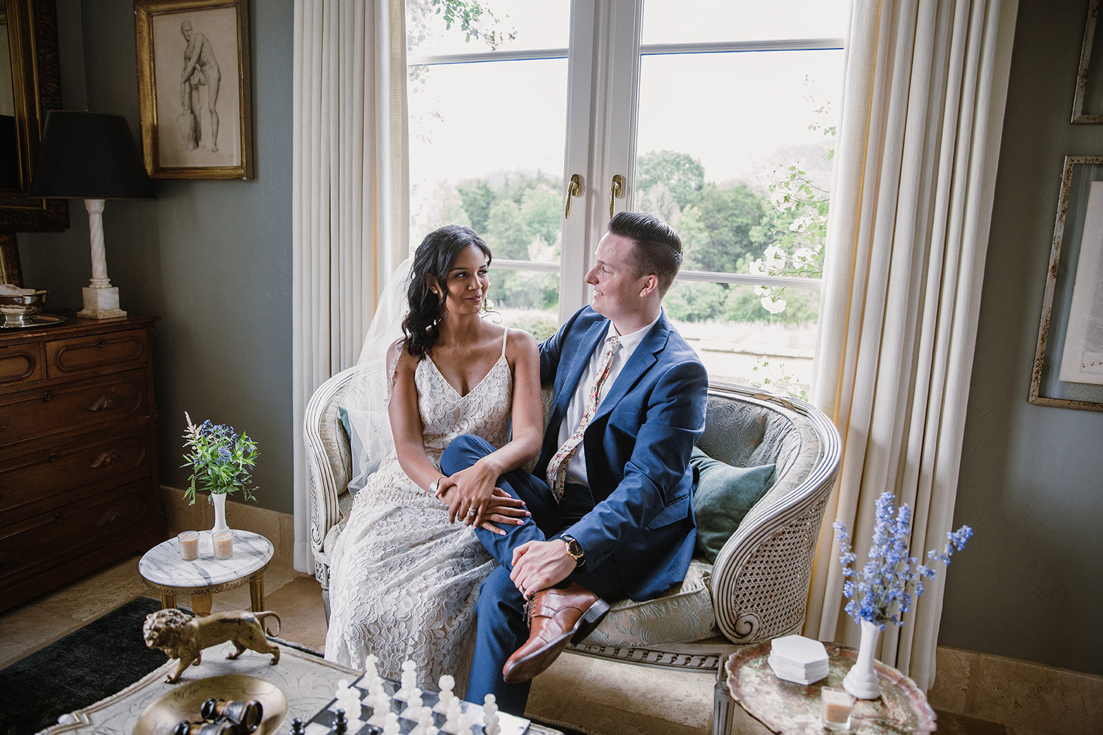  Bride and groom portraits. Intimate Italian villa elopement at Monteventoso in Madison, Virginia. 