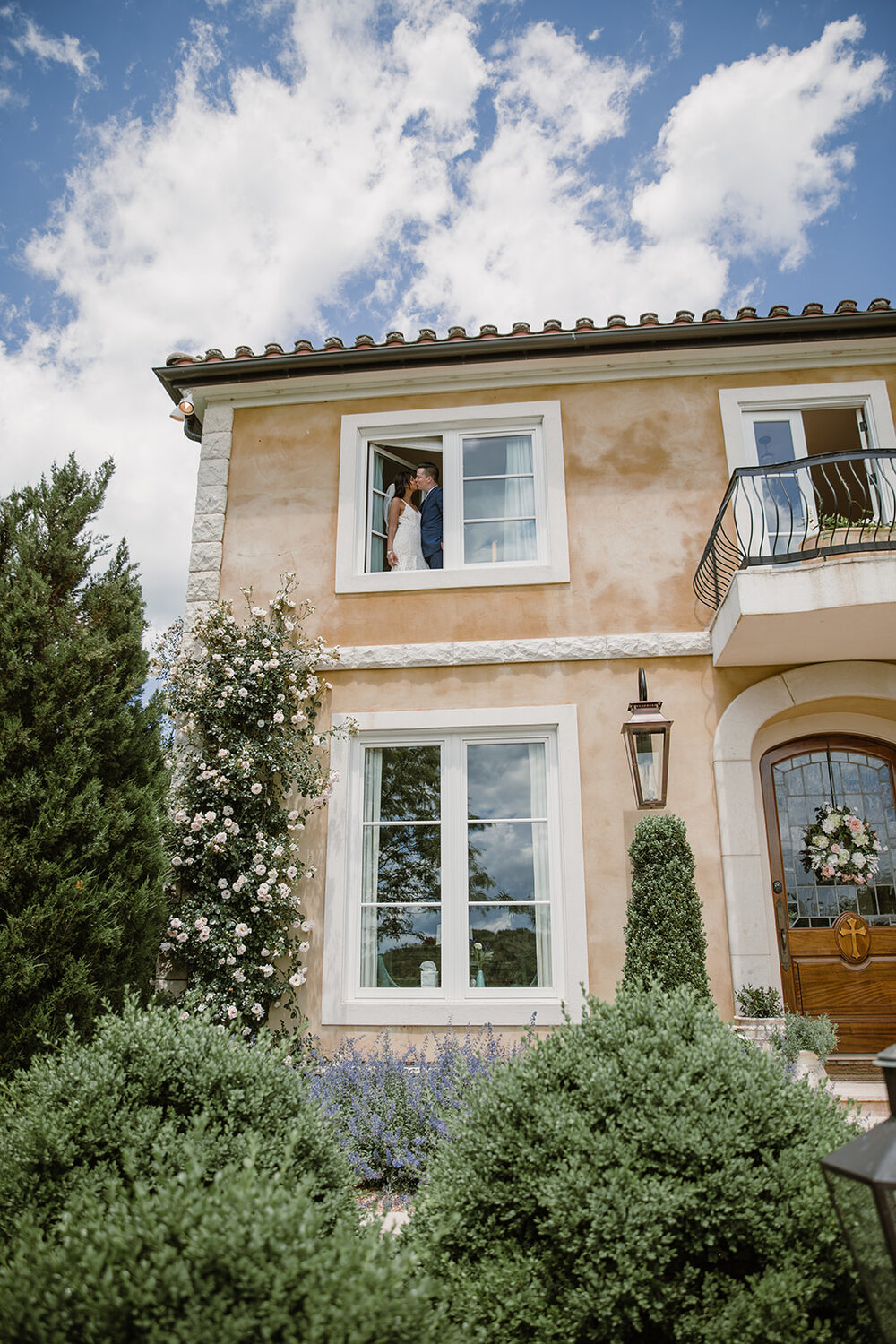  Bride and groom portraits. Intimate Italian villa elopement at Monteventoso in Madison, Virginia. 