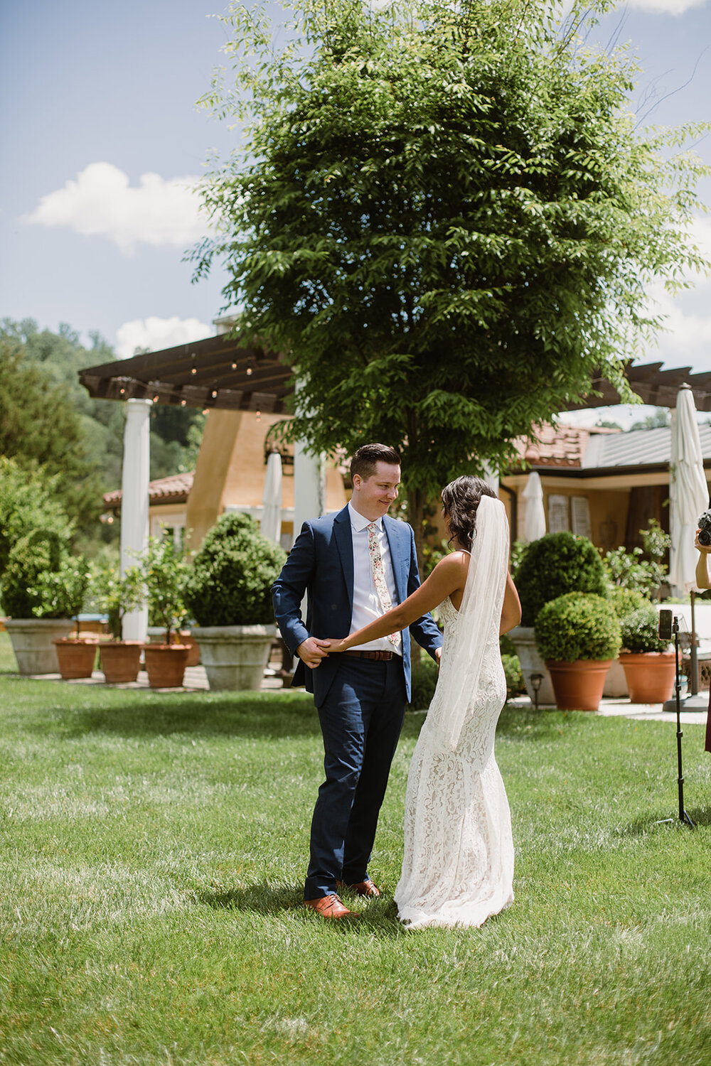  Bride and groom portraits. Intimate Italian villa elopement at Monteventoso in Madison, Virginia. 