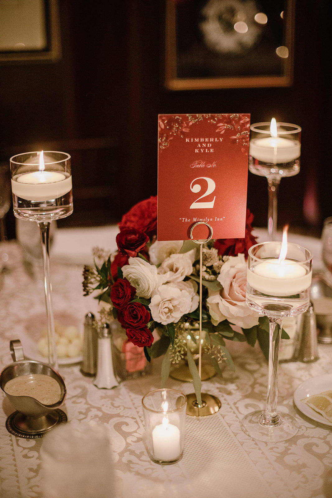  Wedding Reception at the Omni Hotel in Richmond, VA | Fall Wedding with Red Peonies and Cafe au Lait Dahlias. 