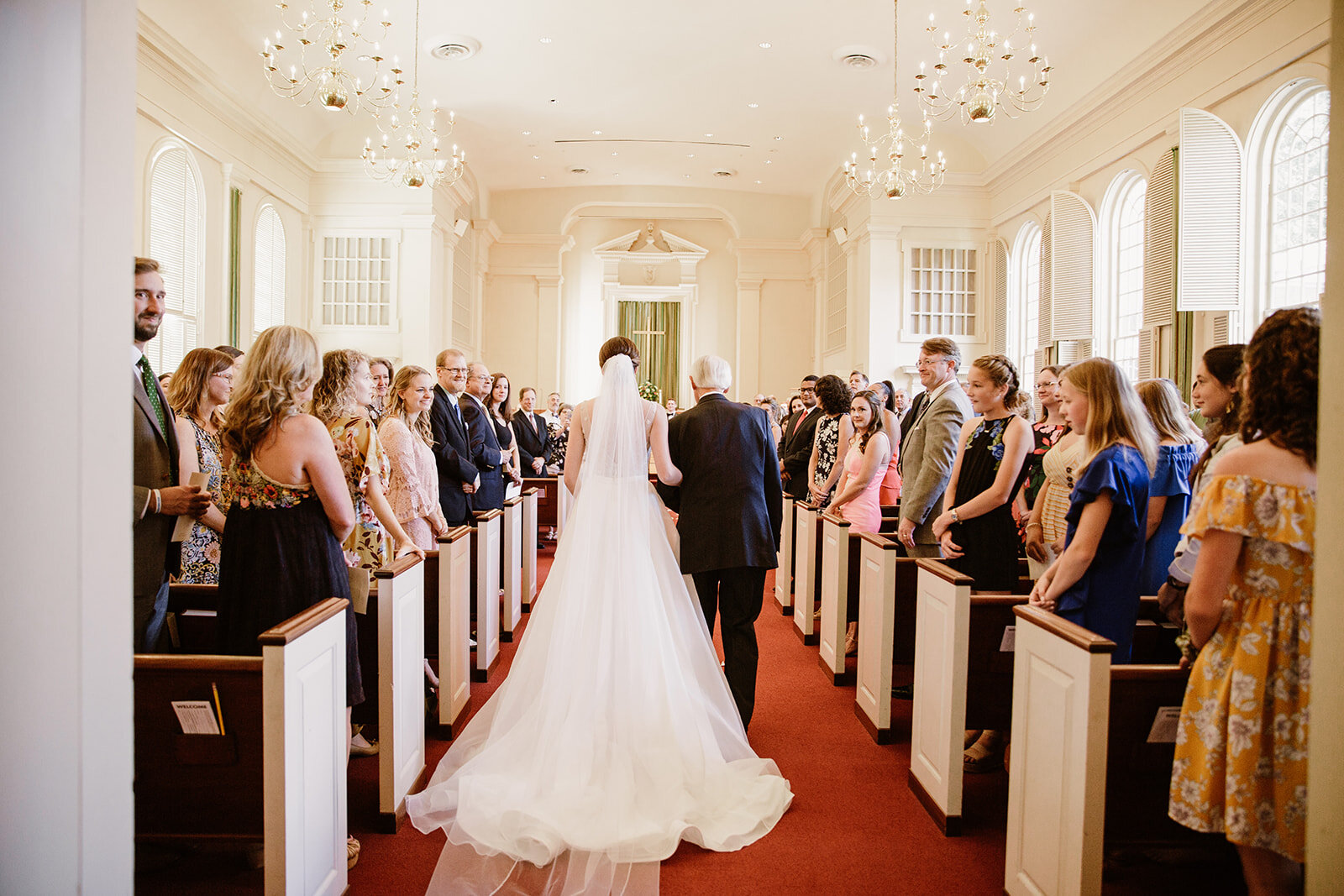  Indoor Church Ceremony | Sarah Mattozzi Photography | Ball Gown Wedding Dress and Black Tux | Outdoor Classic Wedding at Third Church and Veritas School | Richmond Wedding Photographer 