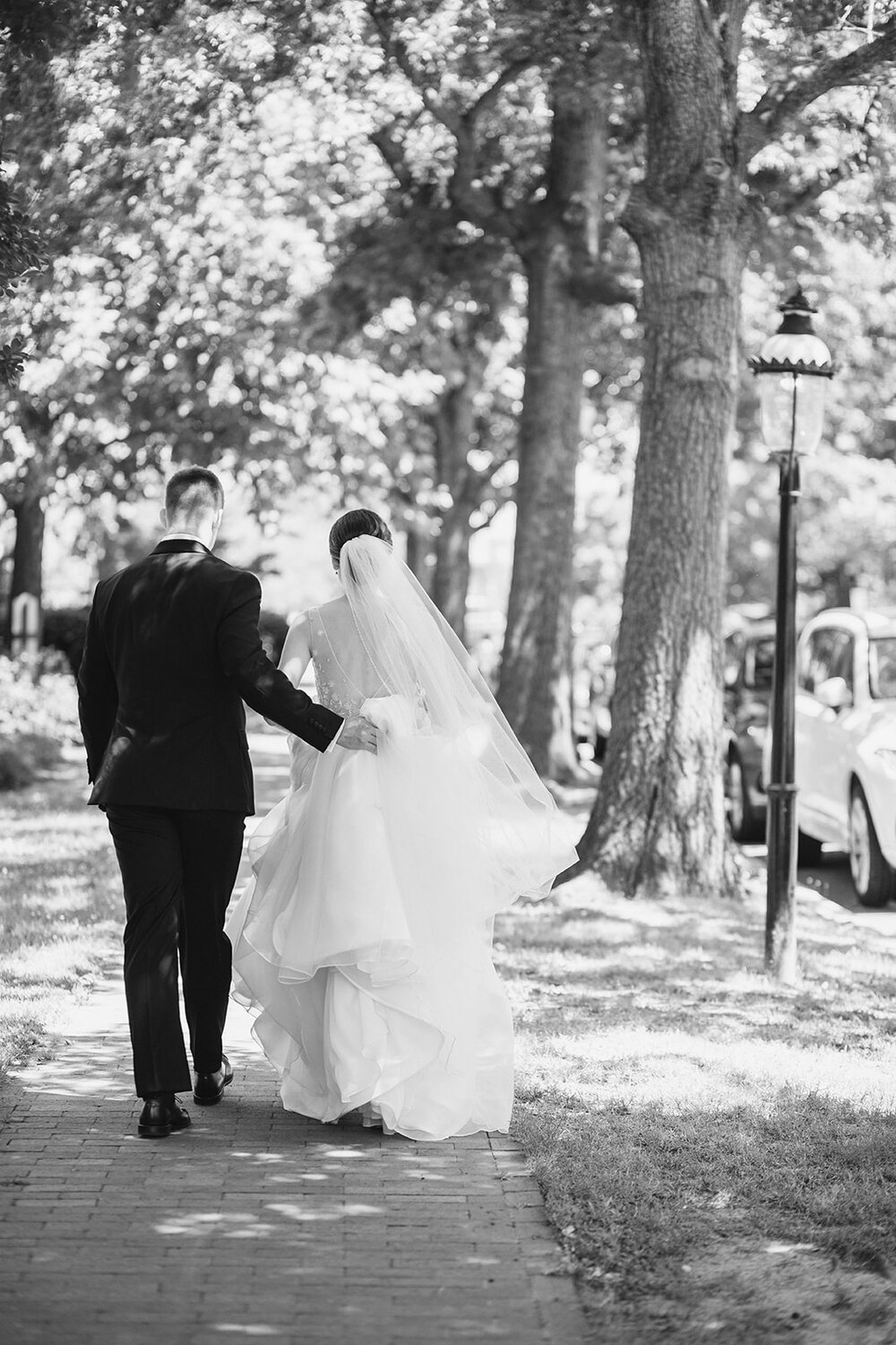  Bride and Groom portraits | Sarah Mattozzi Photography | Ball Gown Wedding dress and Black Tux | Outdoor Classic Wedding at Third Church and Veritas School | Richmond Wedding Photographer 