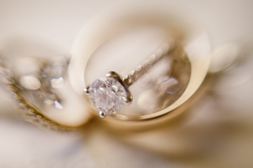  Wedding Details with Rings and Invitations | Sarah Mattozzi Photography | Ball Gown Wedding Dress and Black Tux | Outdoor Classic Wedding at Third Church and Veritas School | Richmond Wedding Photographer 