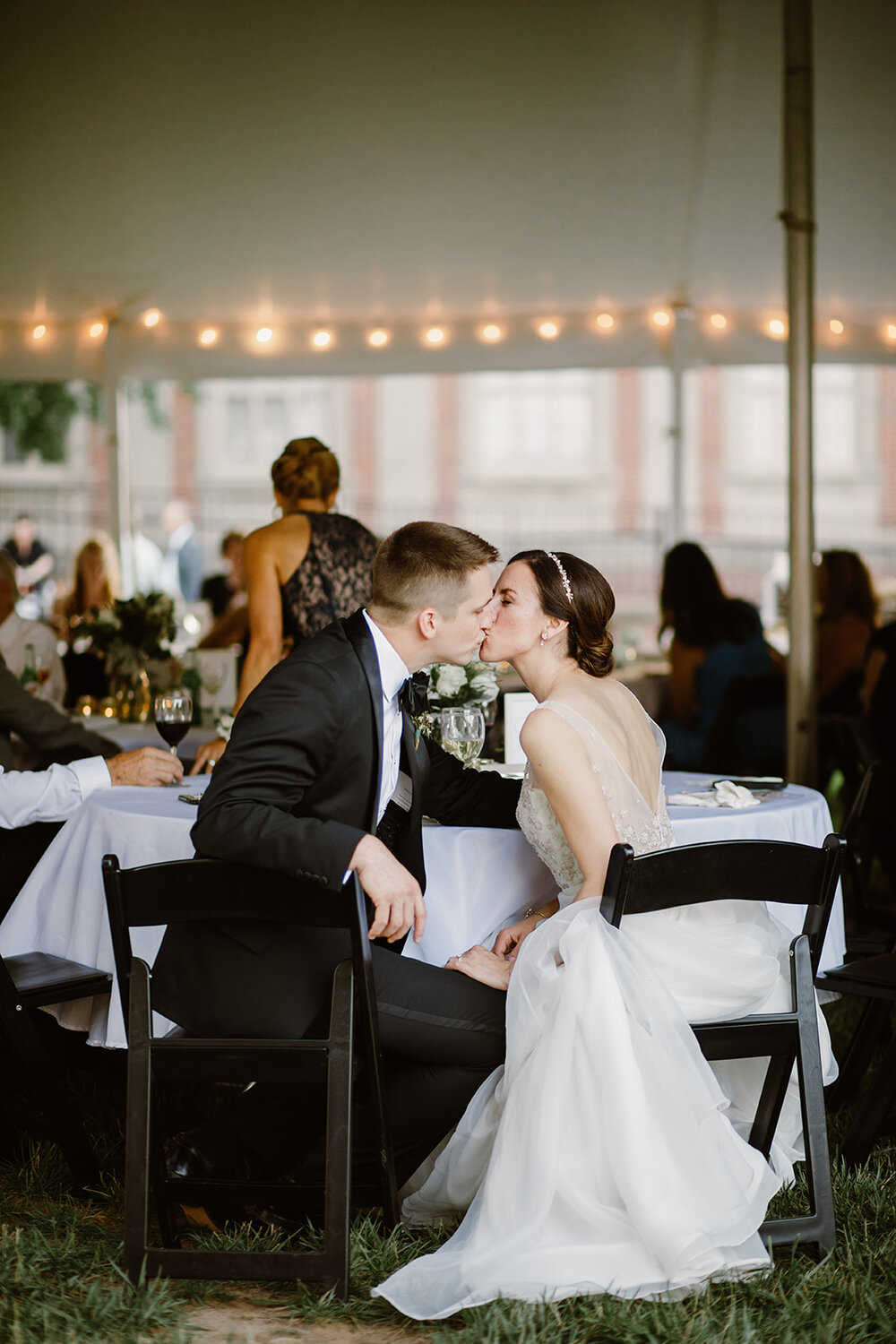  Bride and Groom portraits | Sarah Mattozzi Photography | Ball Gown Wedding dress and Black Tux | Outdoor Classic Wedding at Third Church and Veritas School | Richmond Wedding Photographer 