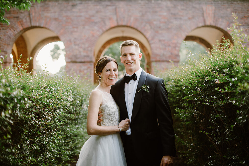  Bride and Groom portraits | Sarah Mattozzi Photography | Ball Gown Wedding dress and Black Tux | Outdoor Classic Wedding at Third Church and Veritas School | Richmond Wedding Photographer 