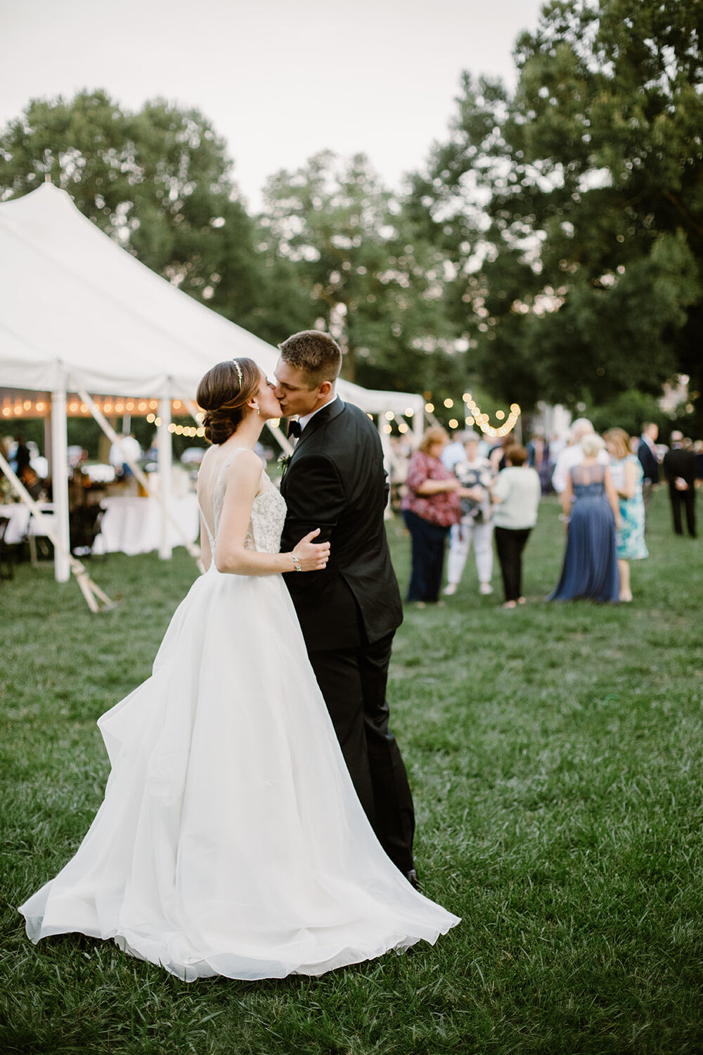  Bride and Groom portraits | Sarah Mattozzi Photography | Ball Gown Wedding dress and Black Tux | Outdoor Classic Wedding at Third Church and Veritas School | Richmond Wedding Photographer 