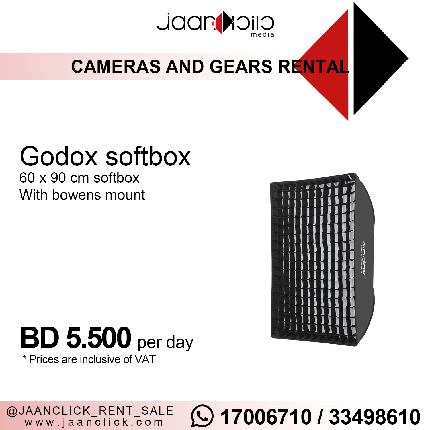 Godox 60 x 90 cm softbox for rent