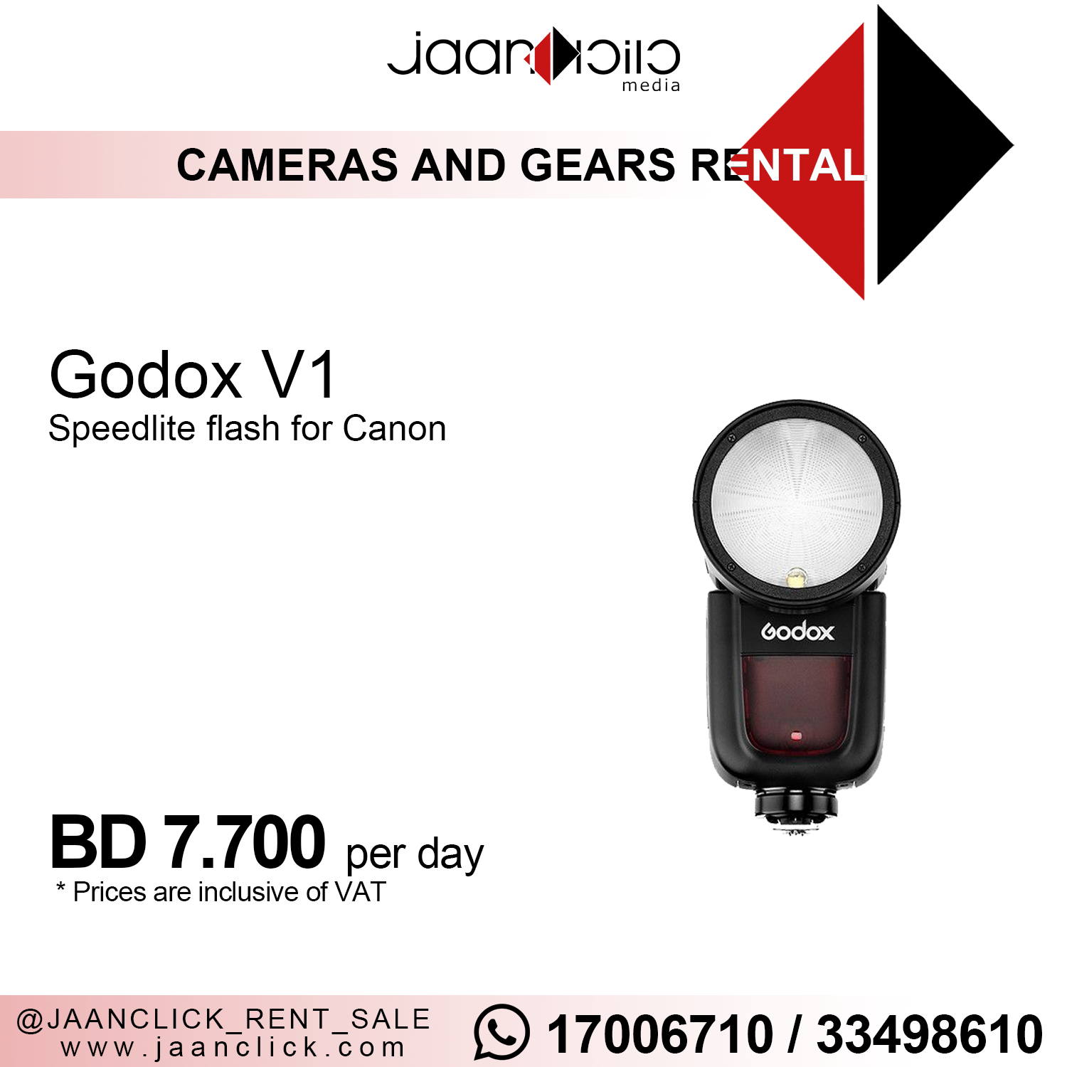 Godox V1 speedlight for rent