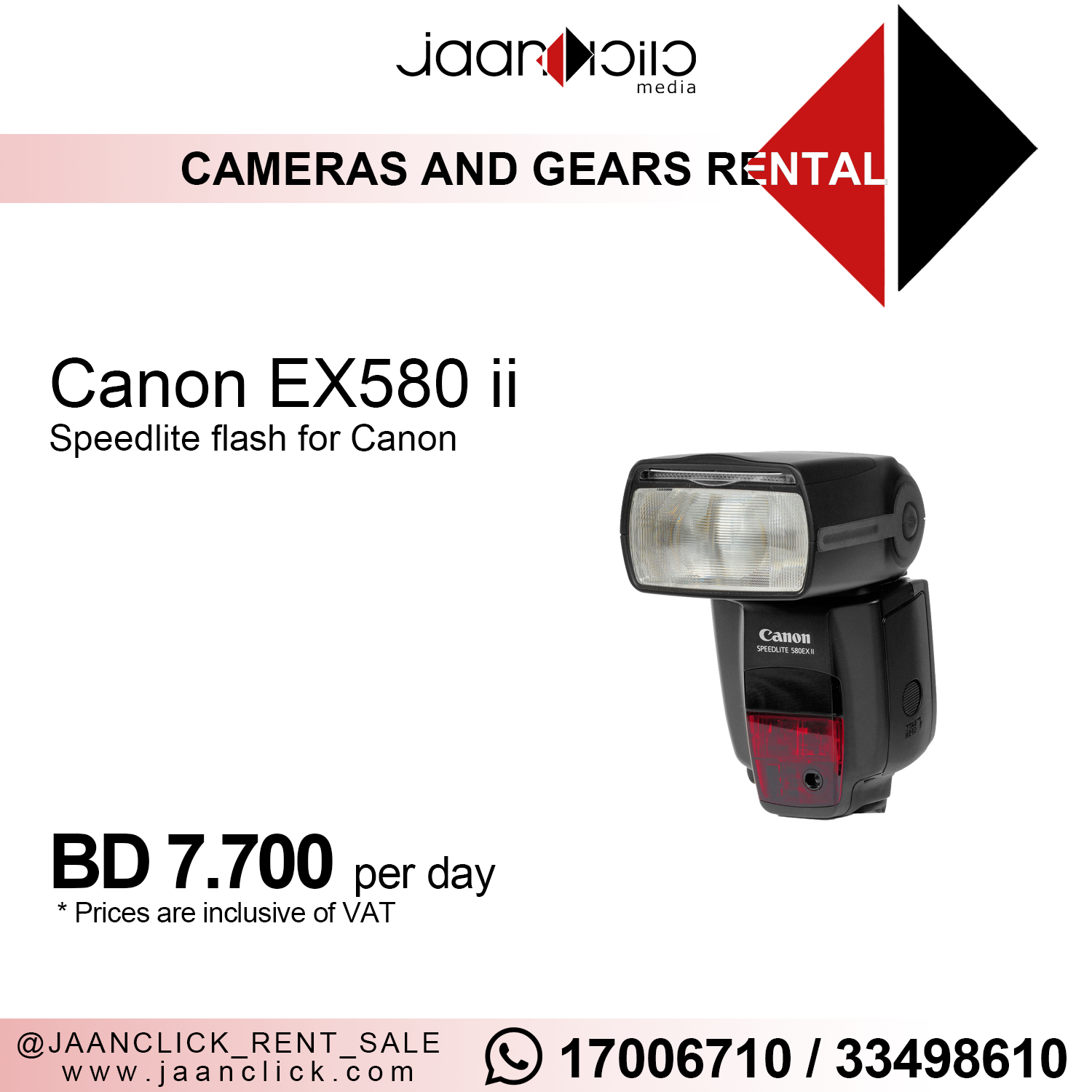 Canon EX580 ii speedlight for rent