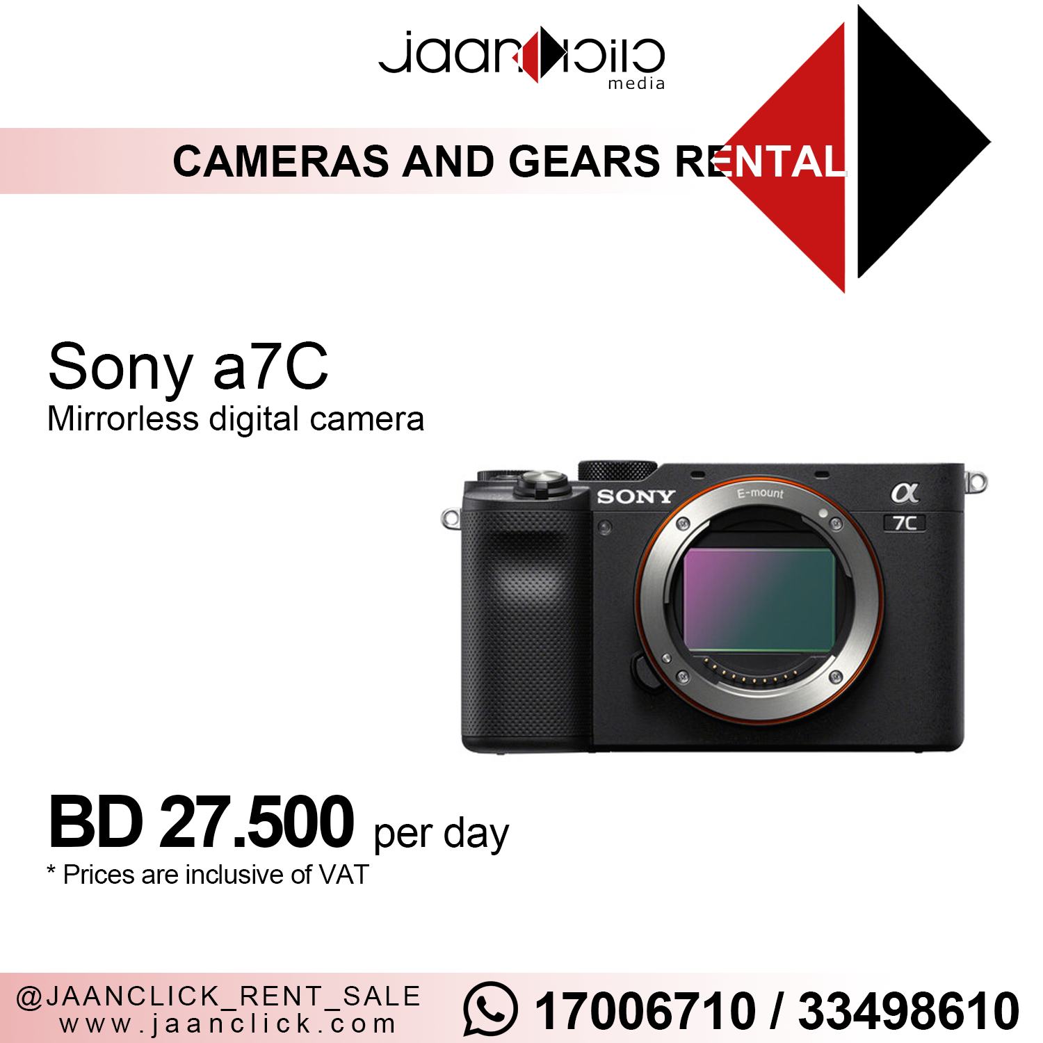 Sony Alpha a7c for rent
