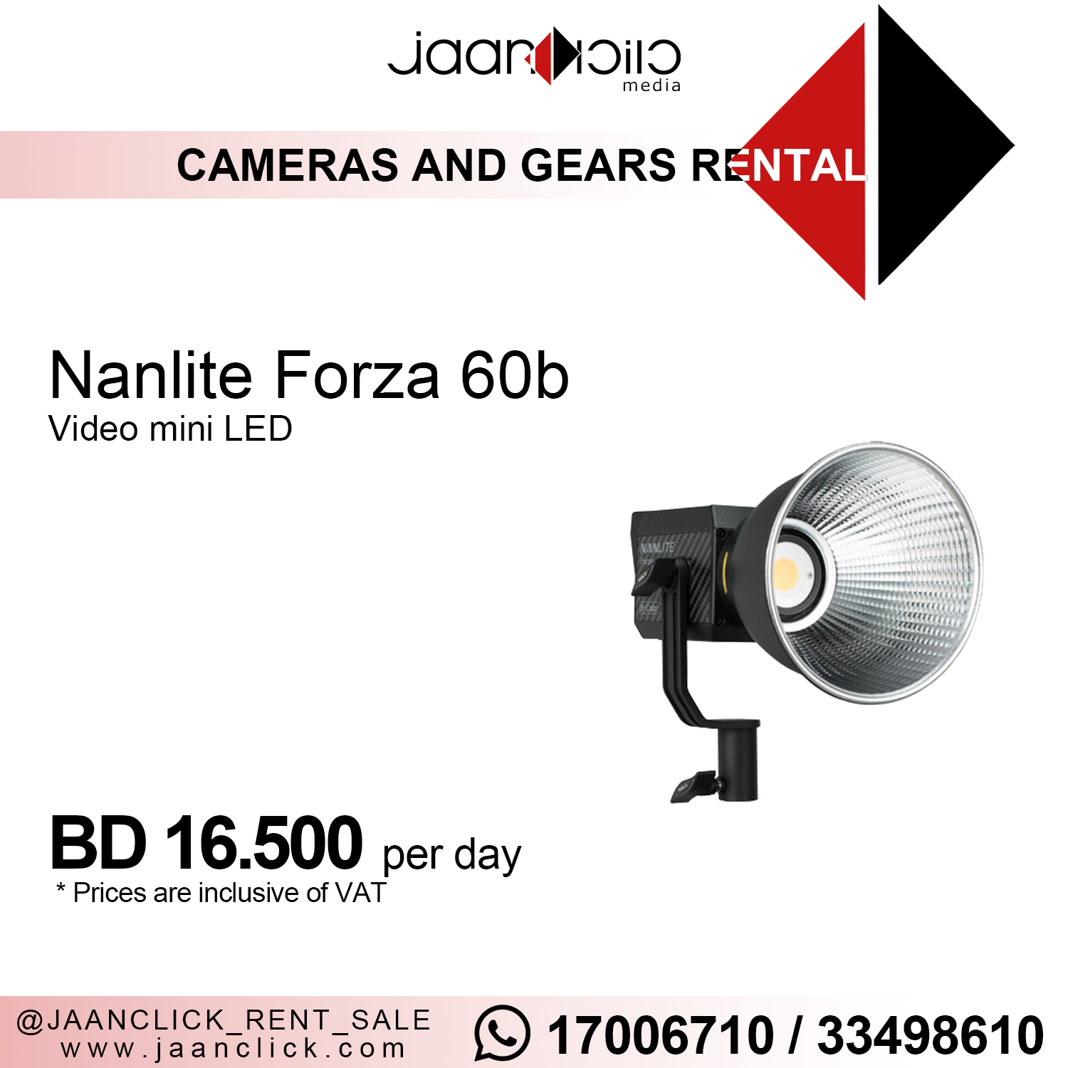Nanlite forza 60b for rent