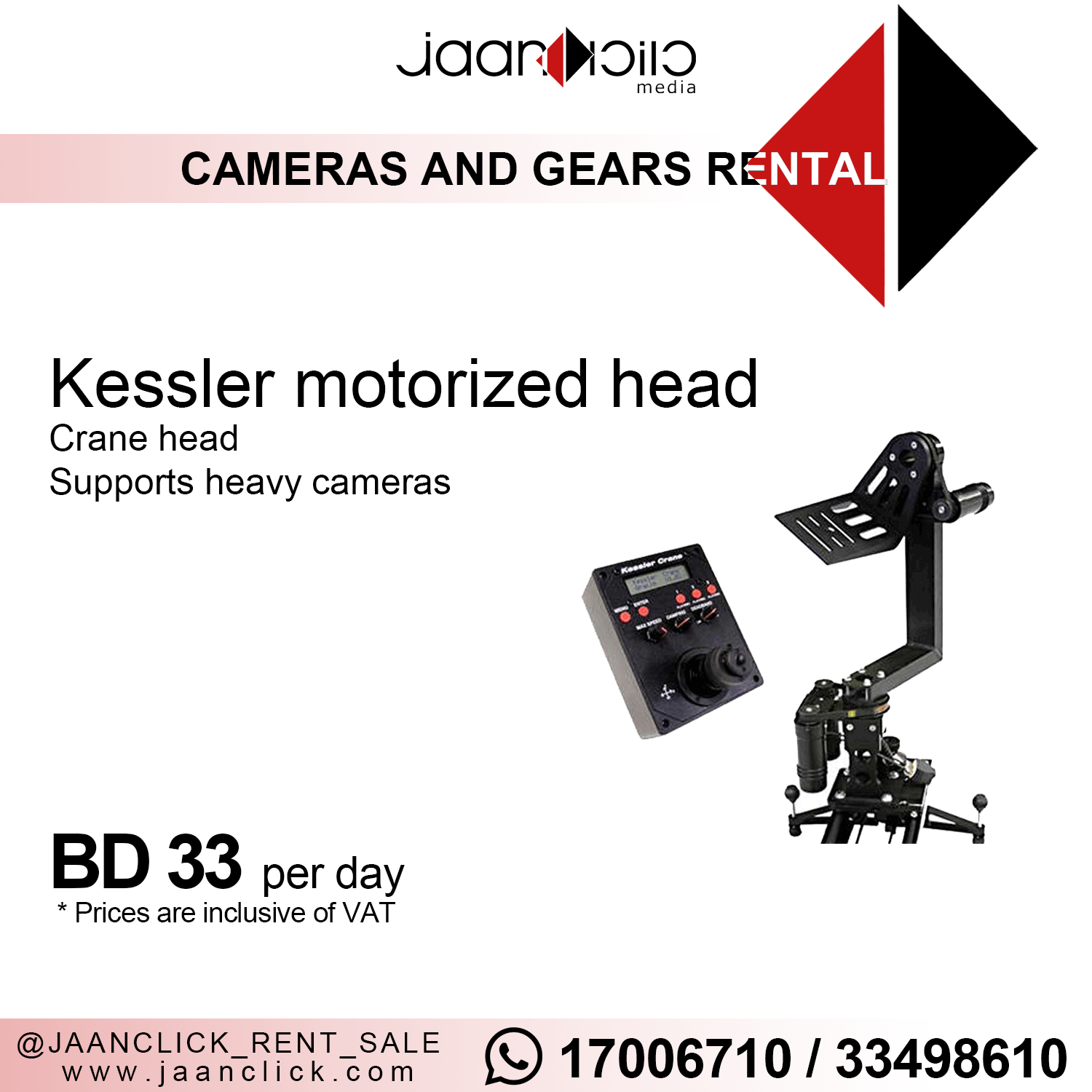Kessler motorized head for rent