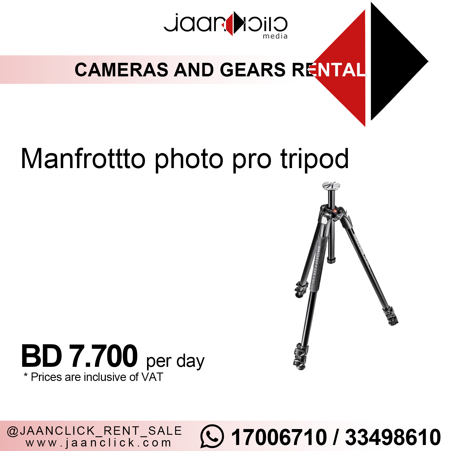 Manfrotto photo pro tripod for rent