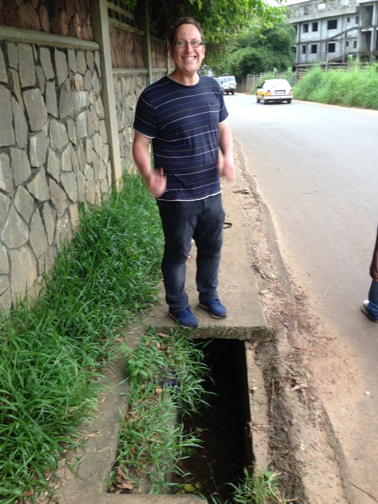 Alfred and the hole he fell into (daylight view)