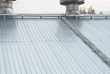 New galvanized metal roof after replacement