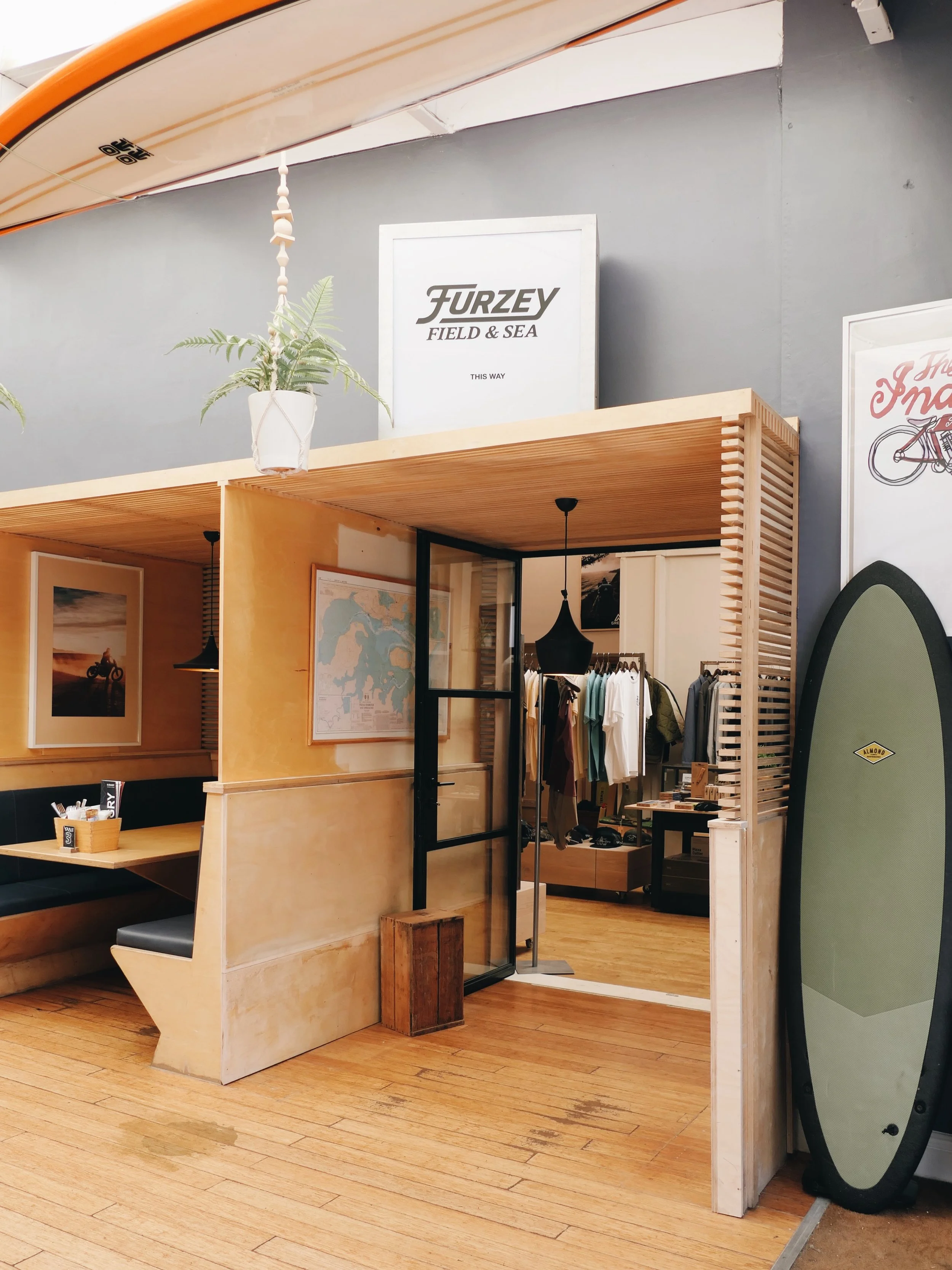 Have you been to @furzey.store yet? Our new neighbours stocking outdoor lifestyle apparel, gear and accessories from Florence Marine X, Yeti, Outerknown, Deus Ex Machina, Gregory, Niwaki and many more.