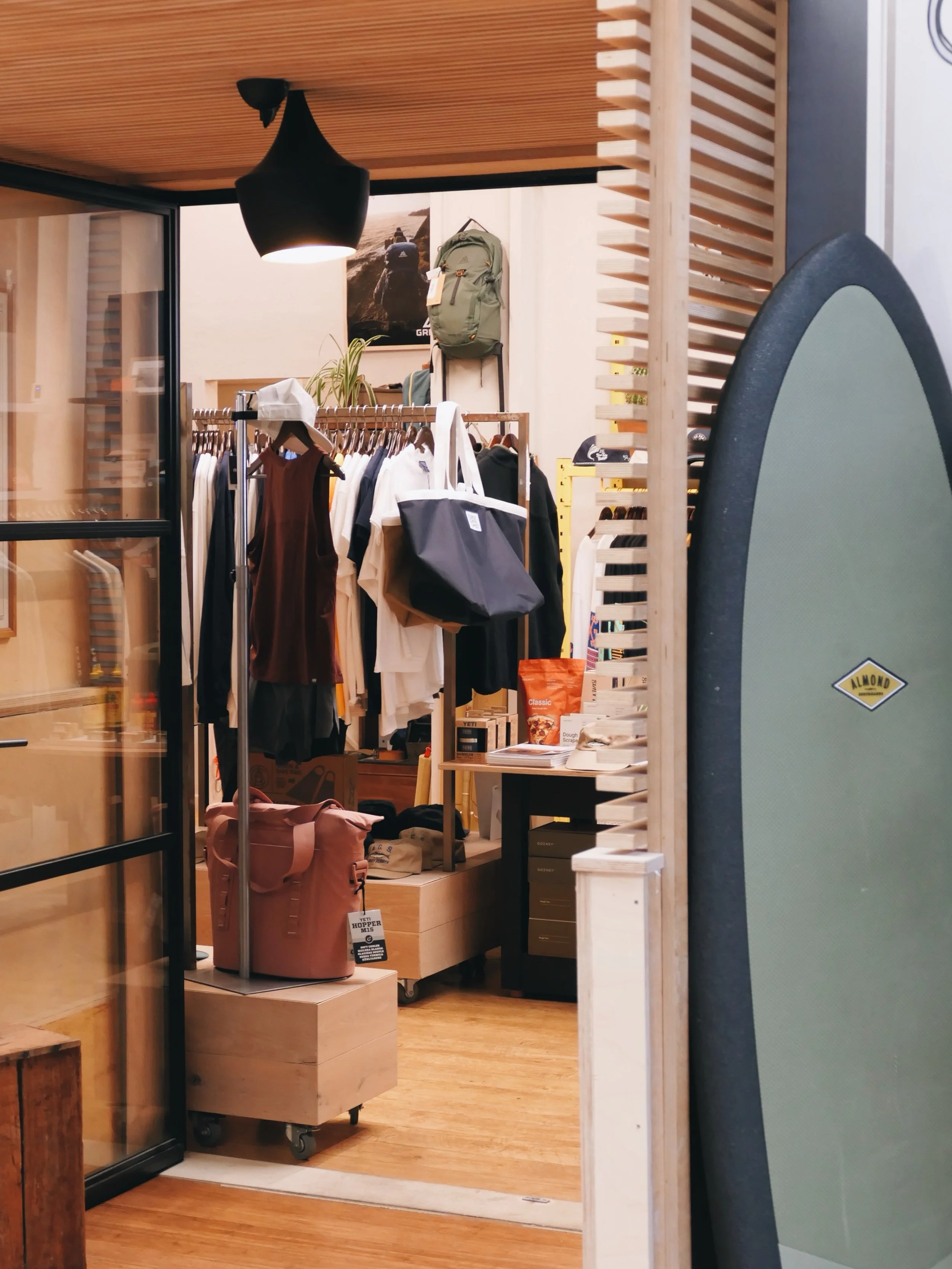 Together with @furzey.store next door we&rsquo;ve got you covered for not only fresh pastries, coffee and breakfast but also some of the best outdoor lifestyle brands around  like Florence, Outerknown, Yeti, Dark Seas, Atlantic Coastal Supplies and m