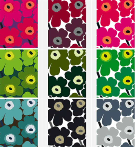 One of the earliest Marimekko designers, Maija Isola created this iconic pattern called Unikko which is still in production today - my personal favorite.