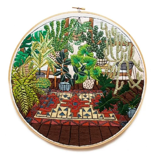 The Artist is Sarah K. Benning and you can read more about her beautiful modern Interior design and houseplants series here . 