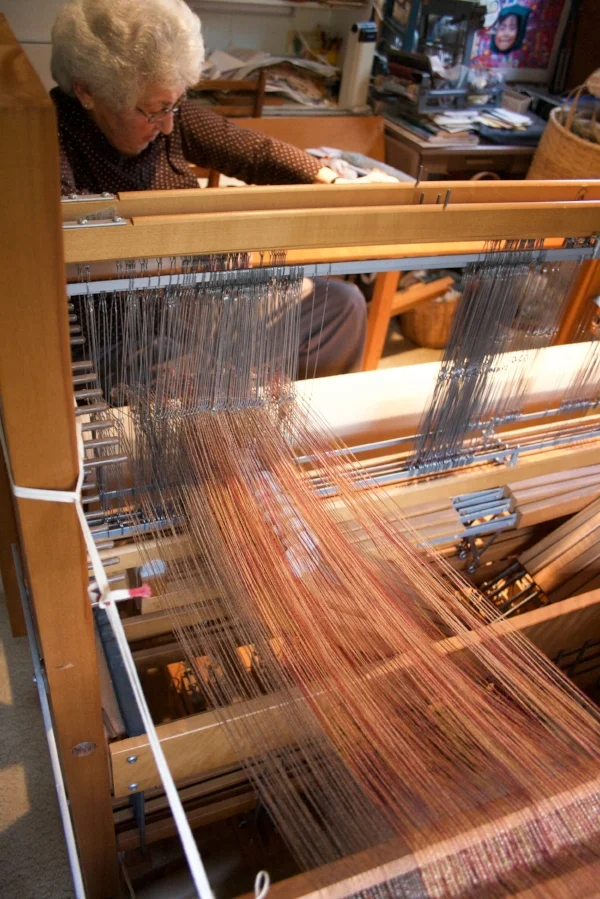 This is what two hours of threading this big guy looks like - we got almost a quarter of it threaded! (Not for people who want a quick project!)