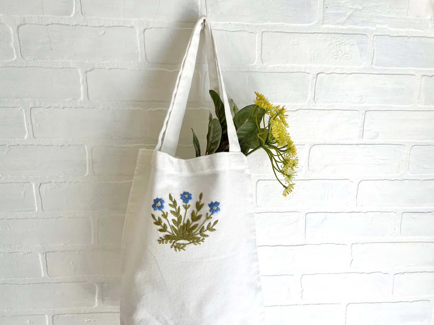 Tess Hand Embroidered Tote Bag — NestingDoll