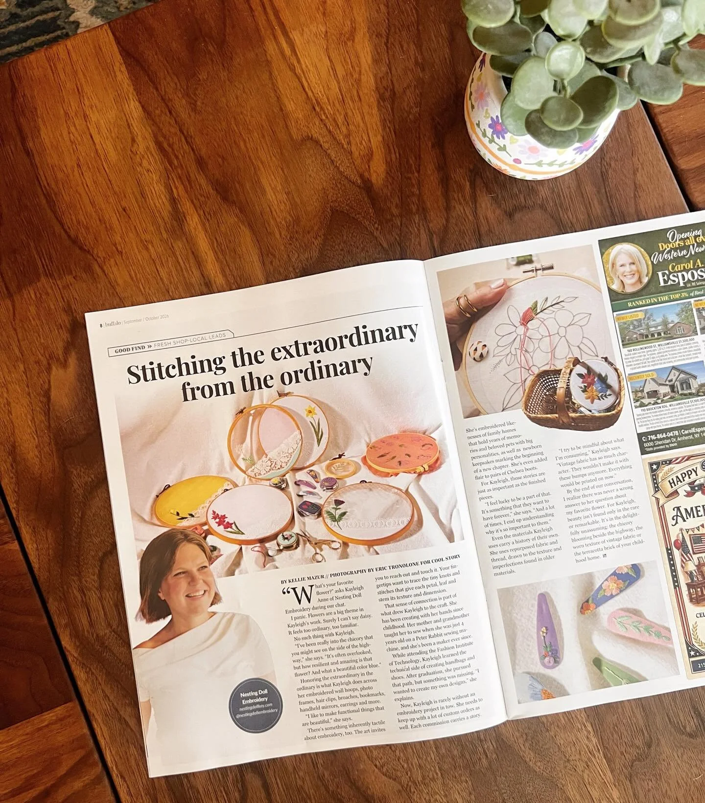 So elated and honored to be interviewed by Kellie Mazur for @buffalomagazine - her writing captured the spirit of so much of what I love about my art &amp; ethos! 

The photos by @erictronolone make all my work (&amp; me!) look so beautiful (&amp; co