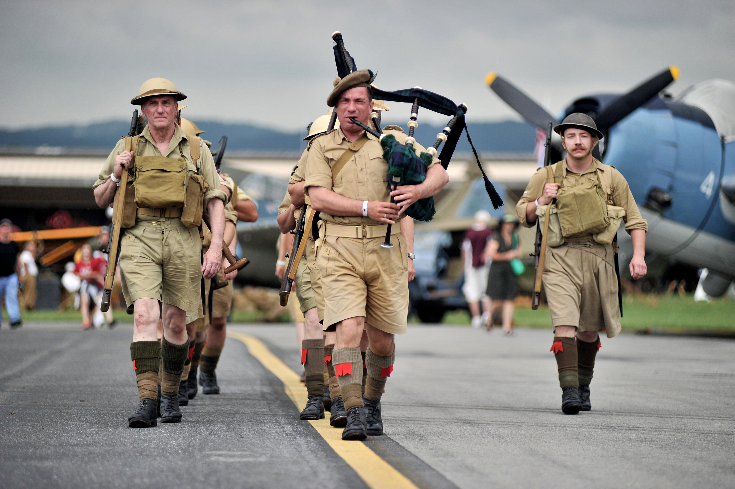 Reenactors portraying the British Highland Division at the World War II Weekend in Reading, PA, on June 3, 2016. (Reading Eagle: Sarah Stier)
