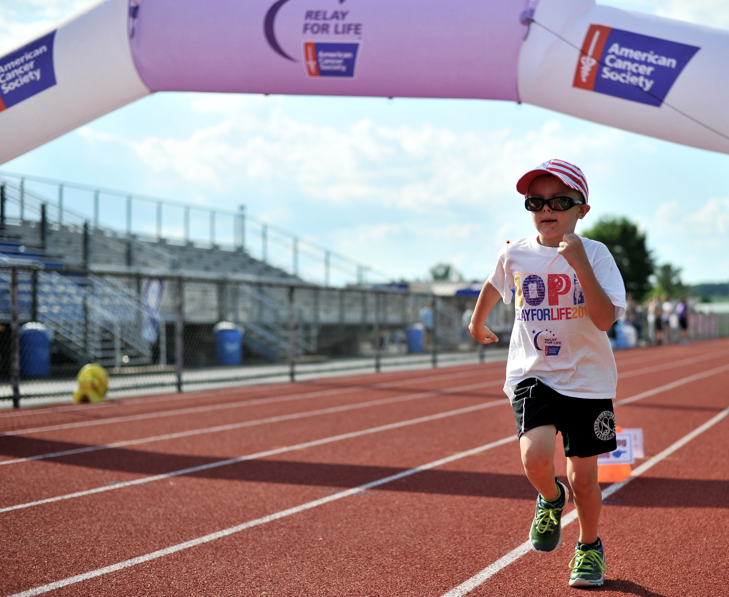 Daniel Williams, 6, of Trumbauersville participates in the 2016 Relay for Life held in Denver, PA, on June 16, 2016. (Sarah Stier: Reading Eagle)