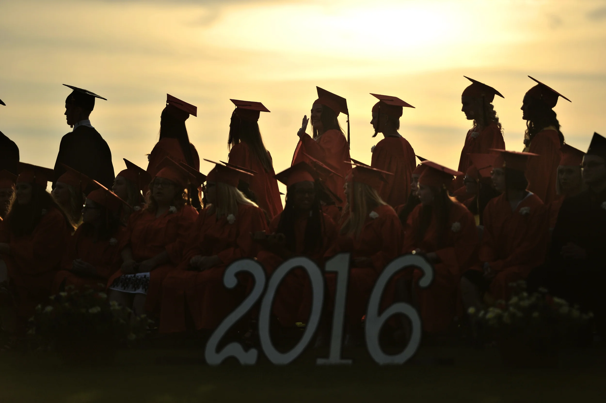 Graduates line up to receive their diplomas at the commencement ceremony for Schuylkill Valley High School in Reading, PA, on June 10, 2016. (Sarah Stier: Reading Eagle)