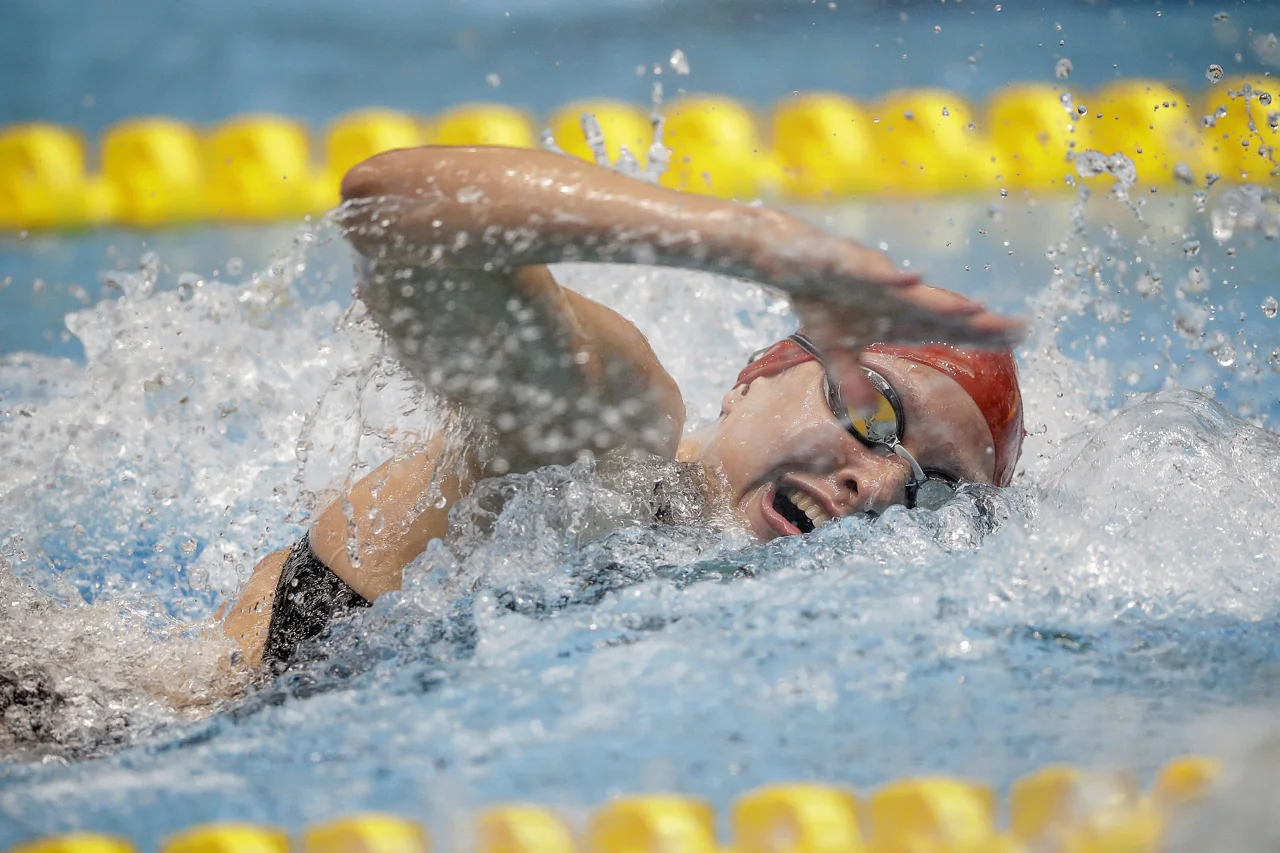 MAKO Swim Team's Anya Goeders during her 50-meter freestyle race at the Phillips 66 National Championships at IUPUI Natatorium in Indianapolis on Saturday, July 1, 2017. Goeders won the C-final by one-tenth of a second.