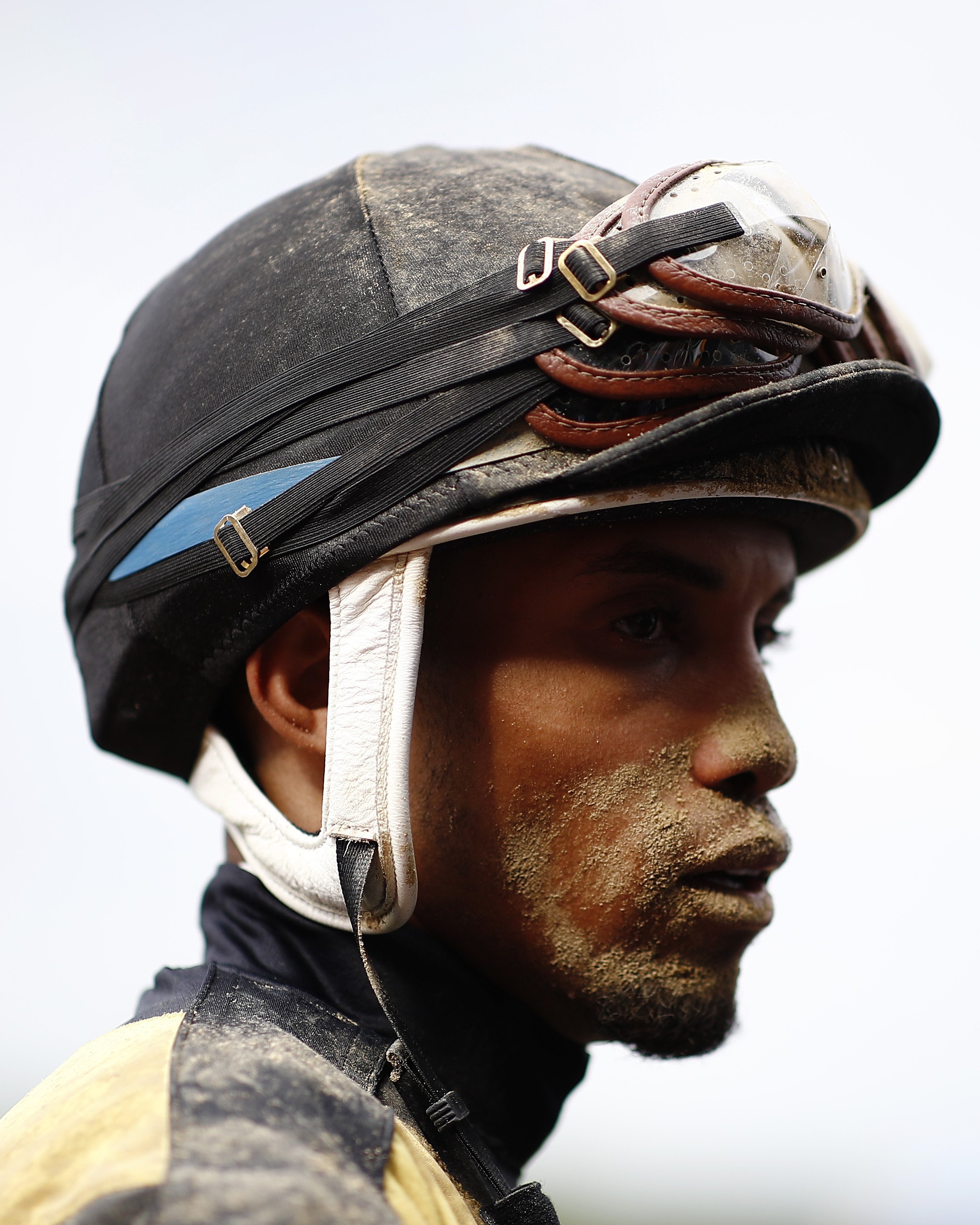  Dexter Haddock looks on after riding Informative (not pictured) in the 129th Running of the Hill 'N' Dale Metropolitan at Belmont Park on June 11, 2022 in Elmont, New York. 